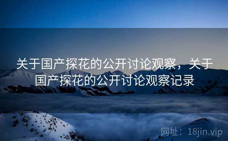 关于国产探花的公开讨论观察，关于国产探花的公开讨论观察记录